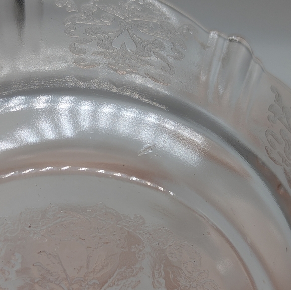 American Sweetheart Macbeth Evans pink depression glass small plates set of 4 - Picture 5 of 6